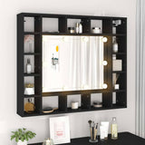 LED Mirror Cabinet Black 91x15x76.5 cm 833496