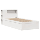 Bed Frame without Mattress White 100x200 cm Solid Wood Pine 3323432