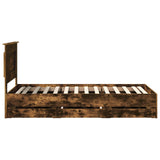 Bed Frame with Drawer Smoked Oak 75 x 190 cm Engineer Wood 3410217