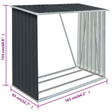 Garden Log Storage Shed Galvanised Steel 163x83x154 cm Anthracite 47091