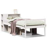 Bookcase Bed without Mattress White 90x200 cm Solid Wood Pine 3321993