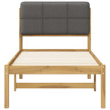 Bed Frame with Upholstered Headboard Whitewash and Light Grey 904438