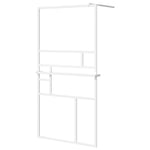 ZNTS Walk-in Shower Wall with Shelf White 115x195 cm ESG Glass&Aluminium 3185510