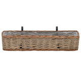 ZNTS Balcony Planter 2 pcs Wicker with PE Lining 80 cm 287642