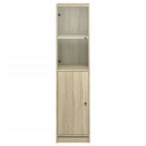 Highboard with Glass Door Sonoma Oak 35x37x142 cm 836443