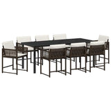 Garden Dining Set 9 pcs Brown Poly Rattan 3380756