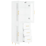 Highboard White 69.5x34x180 cm Engineered Wood 3198585