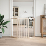 Dog Gate Foldable 3 Panels 150 cm Poplar Wood 352174