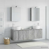 Bathroom Cabinet Set 5 pcs Grey Sonoma Engineered Wood 3406516