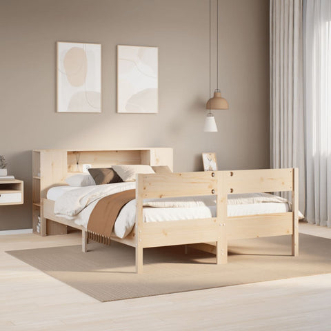 Bookcase Bed without Mattress 140x200cm Solid Wood Pine 3322948