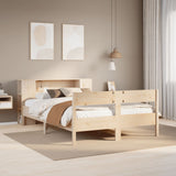 Bookcase Bed without Mattress 135x190 cm Double Solid Wood Pine 3322957