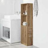 Narrow Bathroom Cupboard with Wheels Artisian Oak Engineered Wood 855303