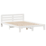 Bed Frame without Mattress White 160x200 cm Solid Wood Pine 3309885
