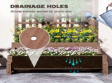 2-Tier Garden Bed with Trellis, Wooden Elevated Planter Box with Drainage Holes, Outdoor T3398P325340