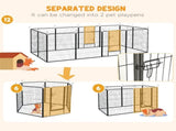 12 Panels Heavy Duty Puppy Playpen, for Small Dogs, Indoor and Outdoor Use - Black T3398P376302