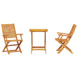 Folding Bistro Set Folding 3 pcs Brown Solid Acacia Wood 3375691