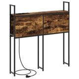 Storage Headboard with Charging Station Smoked oak 100 cm 859792