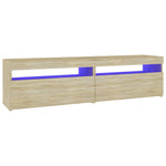TV Cabinets 2 pcs with LED Lights Sonoma Oak 75x35x40 cm 804398