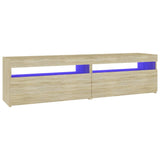 TV Cabinets 2 pcs with LED Lights Sonoma Oak 75x35x40 cm 804398