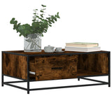 Coffee Table Smoked Oak 90x57x35 cm Engineered Wood and Metal 848756