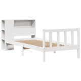Bookcase Bed without Mattress White 90x190 cm Single Solid Wood Pine 3321679