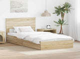 Storage Bed with Drawer Sonoma Oak 90 x 200 cm Engineered Wood 3410835