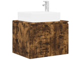 Bathroom Cabinet Set 4 pcs Smoked Oak Engineered Wood 3406427