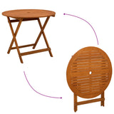 Folding Garden Table Brown 90 x 75 cm Solid Eucalyptus Wood 42032421