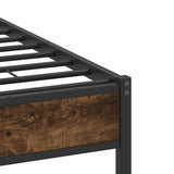 Bed Frame without Mattress Smoked Oak 120x190 cm Small Double Engineered Wood 4106887