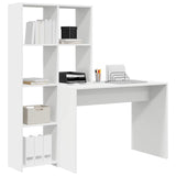 Desk with Shelf White 138.5 x 55 x 143 cm Engineered Wood 3337249