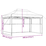 Party Tent Folding Brown 292 x 440 x 315 cm Oxford Fabric 42023625