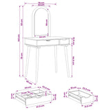 Dressing Table Set FAUSKE 2 pcs White 76 x 50 x 143 cm 3438573