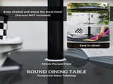 4 Seater Rattan Dining Set, Rattan Garden Furniture Set with Parasol Hole, Cushions, Glass Top Table T3398P314648