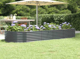 Garden Raised Bed Galvanised Steel 224x80x36 cm Anthracite 318921