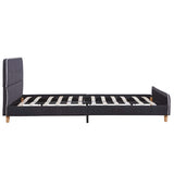 Bed Frame Dark Grey Iron, Wood, Polyester Fabric 135x190 cm 281098