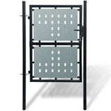 ZNTS Black Single Door Fence Gate 100 x 250 cm 141689