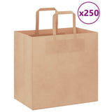 Paper Bags 250 pcs with Handles Brown 26x17x25 cm 4101815