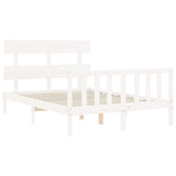 Bed Frame without Mattress White Small Double Solid Wood Pine 3193242