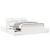 Bed Frame without Mattress White 140x190 cm Solid Wood Pine 3282355