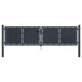 Garden Gate Steel 300x100 cm Anthracite 144524
