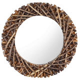 Wall Mirror 60 cm Teak Round 288802