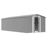 Garden Shed 257x580x181 cm Metal Grey 143353