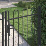 Fence Gate BOXTEL 103 x 175 cm Powder-Coated Steel Grey 42008868