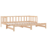 Day Bed with Trundle without Mattress 90x200 cm Solid Wood 836156
