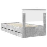 Bed Frame with Drawer Concrete Grey 90 x 190 cm Engineer Wood 3410752
