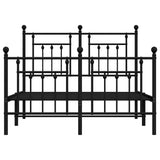 Metal Bed Frame without Mattress with Footboard Black 135x190cm 353554