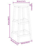 Bar Stools 4 pcs Solid Acacia Wood 310285