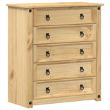 Chest of Drawers "Corona" 80x40x89 cm Solid Wood Pine 4005673