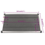 Outdoor Shower Tray WPC Stainless Steel 110x62 cm Grey 48205