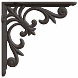 Wall Shelf Brackets 12 pcs Antique Brown 10 x 10 x 2.8 cm Steel 42038829